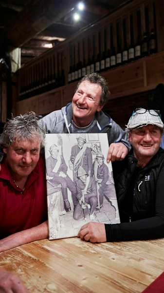 Ernst „Schmatz“, Alfred „Fredl“ und Helmut Eiter im Hexenkessl im Pitztal