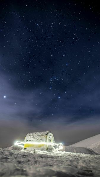 Fleischer-Biwak in der Nacht am Hochschwab