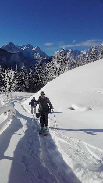 Skitour auf den Dovška Baba in Slowenien: Aufstieg