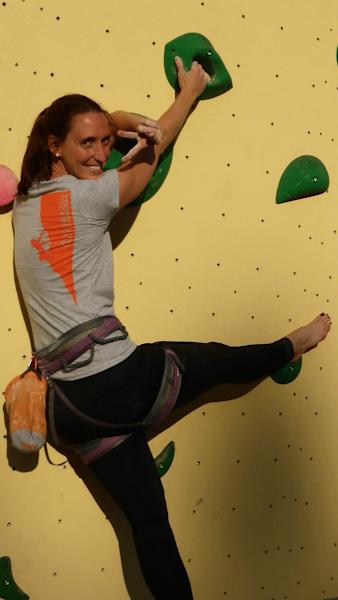 Sonngrit Böhme beim Klettern in der Halle