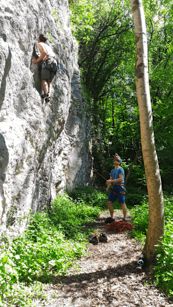 Chris Miller beim Klettern in den Dolomiten in Südtirol