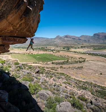 Tradklettern in den Rocklands, Südafrika