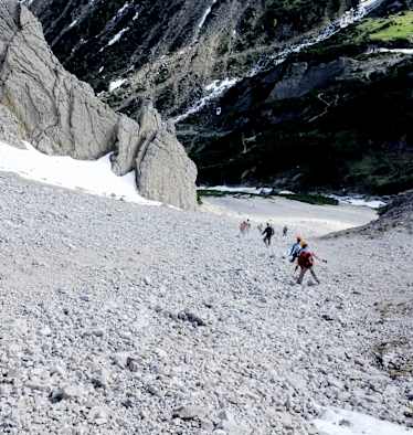 Bergsteiger im freien Gelände