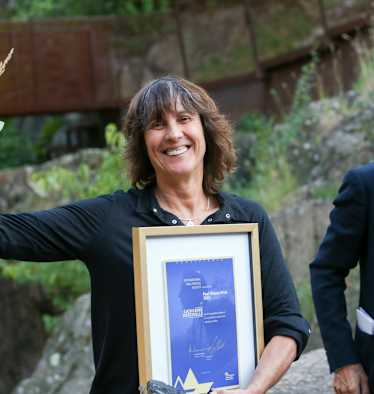 Catherine Destivelle und Georg Bachler beim Paul-Preuss-Preis