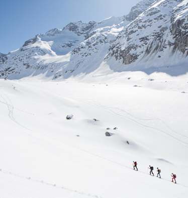 Unterwegs zum Gipfel des Monte Rosso (3.087 m) in der Berninagruppe