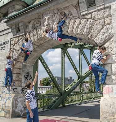 Urban Bouldering Wien: Der Nasenbogen, Döblinger Steg