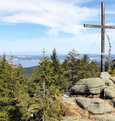 Aussicht vom Bärenstein auf den Moldaustausee