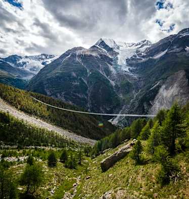Wandern im Angesicht der Walliser Viertausender am Europaweg