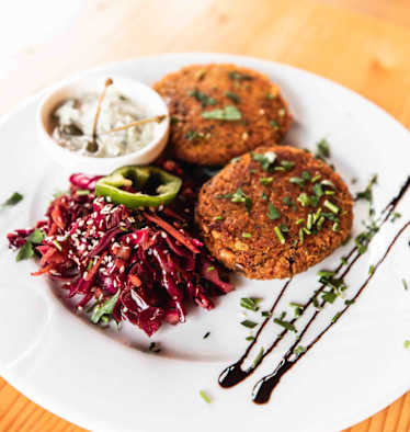 Polenta-Gemüse-Laibchen von der Franz-Fischer-Hütte