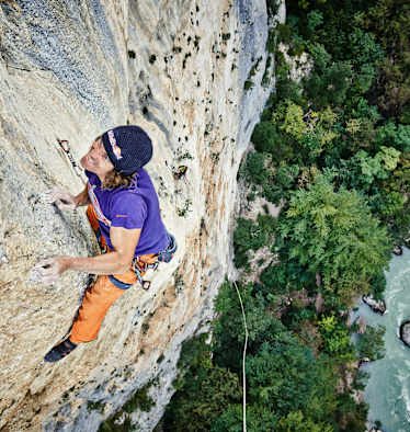 Stefan Glowacz klettert in der Verdonschlucht