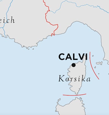 Korsika im Mittelmeer