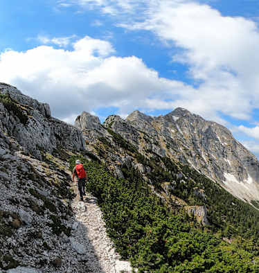 Bergsteiger am Rauhen Kamm auf den Ötscher