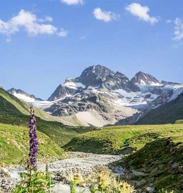 Der höchste Berg Vorarlbergs, der Piz Buin Grond (3.312 m)