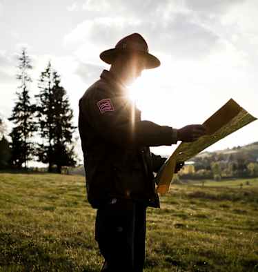 Ranger des Landesbetrieb Wald und Holz NRW am Rothaarsteig