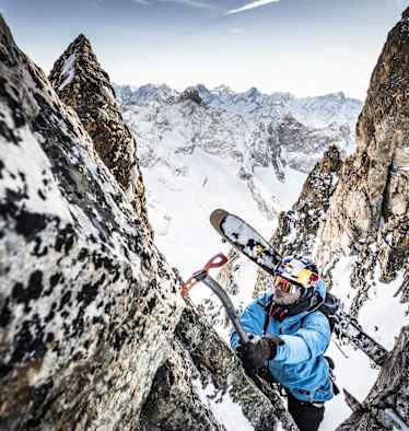 Andrzej Bargiel in La Grave beim Bergsteigen