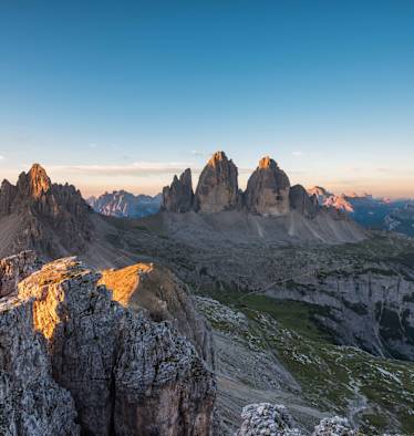 Blick vom Toblinger Knoten auf die Sextner Dolomiten