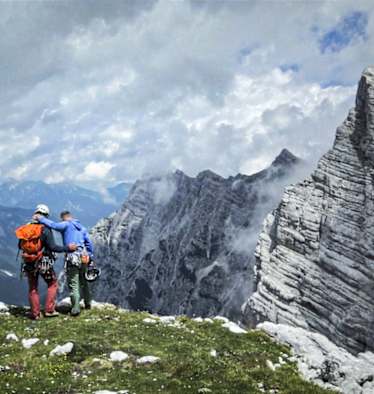 Hanspeter Eisendle und Marko Prezelj nach dem erfolgreichen Aufstieg