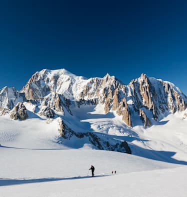 Skitourengeher im Vallee Blanche