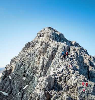 Bergsteiger bei einer Watzmannüberschreitung