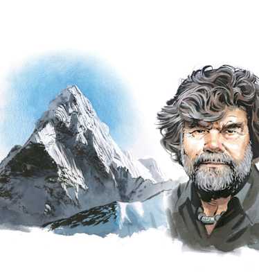 Reinhold Messner vor dem Nanga Parbat