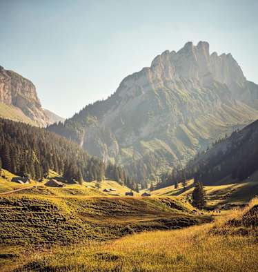 Die malerische Berglandschaft.