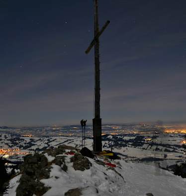 Alpspitz im Allgäu bei Nacht