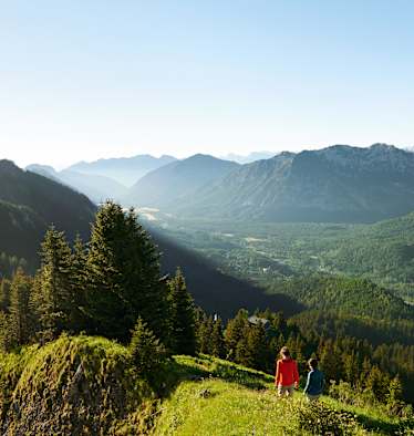 Das Panorama der Ammergauer Alpen.