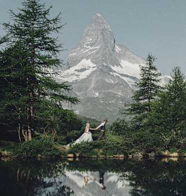 Hochzeit vor der Kulisse des Matterhorns