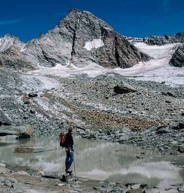 Der Blick zurück zum höchsten berg Österreichs