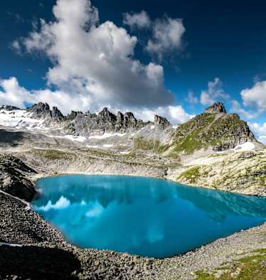 Der Wildsee unterhalb des Pizolgipfel und der Grauen Hörner