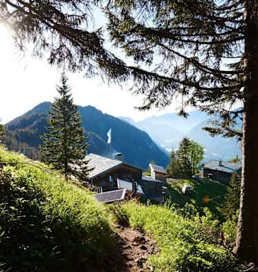Die Brunnenkopfhütte (1.602 m) in Bayern