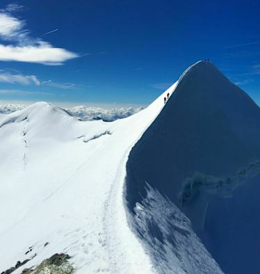 Nordansicht des Castors in den Walliser Alpen mit dem Felikhorn