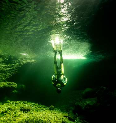 Flusstauchen in der Traun