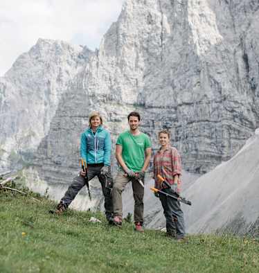 Freiwilligenarbeit in den Bergen – hier auf der Lalidersalm