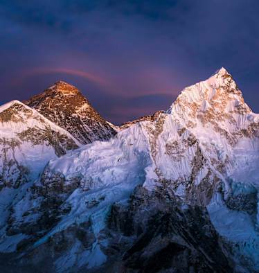 Mount Everest und Lhotse