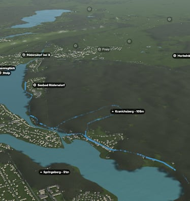 Der Flakensee zwischen Woltersdorf und Erkner im Sonnenuntergang