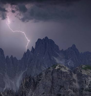 Gewitter Berge Dolomiten Blitz