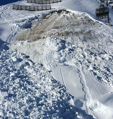 Gleitschneelawinen sind ein häufiger Anblick im freien Gelände, nicht nur im Frühjahr
