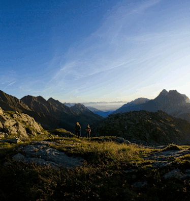 Gegebüber der Rötenspitze ragt der 3.277 m hohe Habicht in die Höhe 