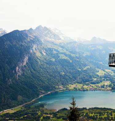 Aussichtsplattform am Harder Kulm bei Interlaken im Berner Oberland