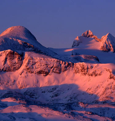 Sonnenaufgang: Hoher Gjaidstein und Dachstein
