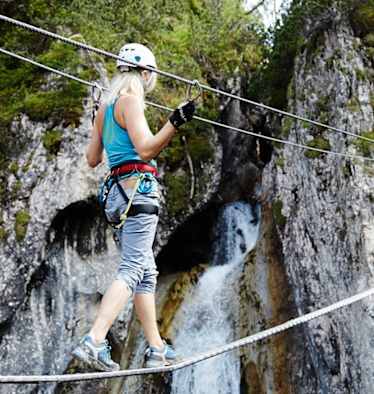 Der Seebener Klettersteig oberhalb von Ehrwald ist nichts für schwache Nerven