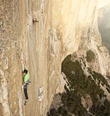 Kevin während der 15. Seillänge der Dawn Wall