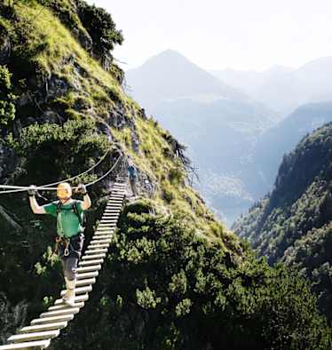 Grünstein Klettersteig mit Hängebrücke