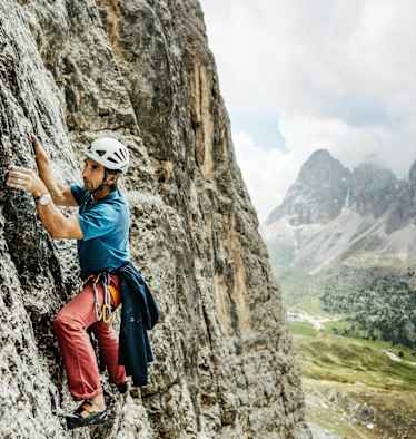 Alpinklettern am Sellajoch, Südtirol