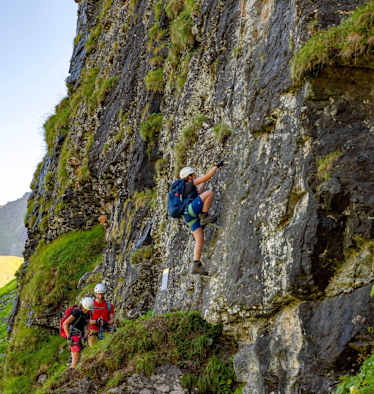 Die steile Einstiegswand