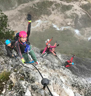 Spektakuläre Momente am Rosina-Kletterseig in der Silberkarklamm