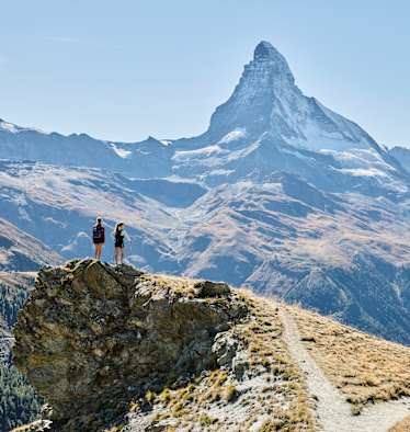 Blick auf das Original: das Matterhorn bei Zermatt in der Schweiz