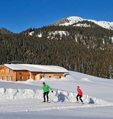 Langläufer auf der Winklmoosalm in Bayern
