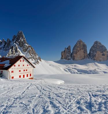 Drei Zinnen Hütte in den Dolomiten